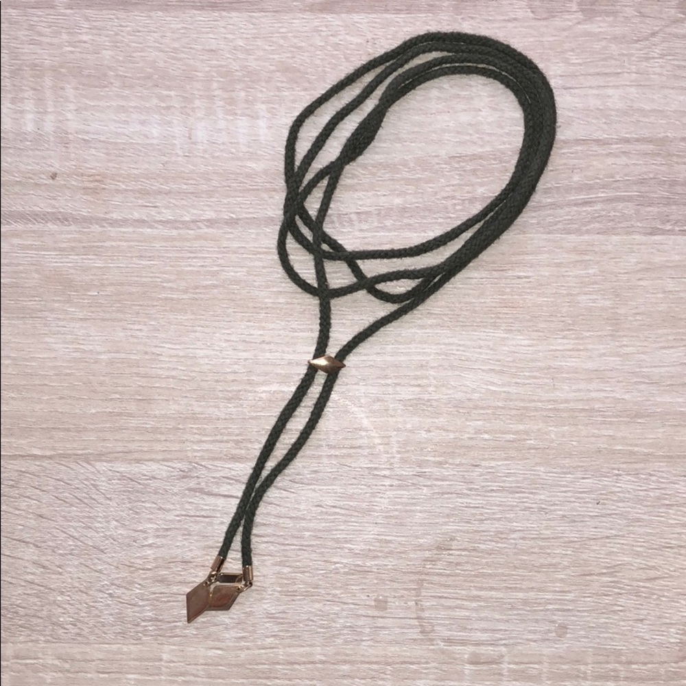 Vanessa Mooney Army Green Bolo Necklace
